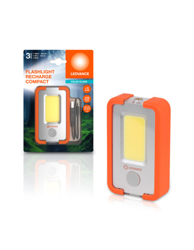 LATARKA KOMPAKTOWA FLASHL RECH COMP 400LM AKMULATOROWA 3000MAH 4H 