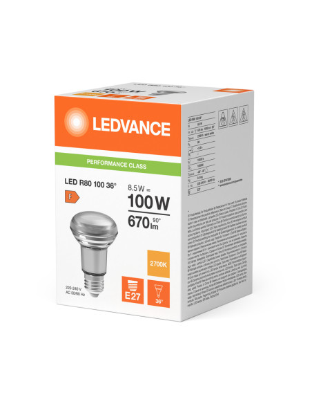 ŻARÓWKA LED P SPOT LED R80 GL 100 8,5W 2700K ciepła biała  E27 670LM 