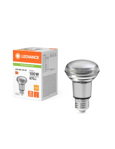 ŻARÓWKA LED P SPOT LED R80 GL 100 8,5W 2700K ciepła biała  E27 670LM 