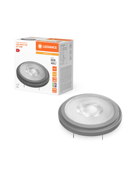 ŻARÓWKA LED S SPOT AR111 HS 50 24° DIM 7,4W 2700K ciepła biała CRI90  G53 12V 450LM SUPERIOR CLASS 
