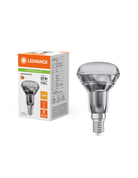 ŻARÓWKA LED P SPOT LED R50 GL 25 1,5W 2700K ciepła biała  E14 110LM 