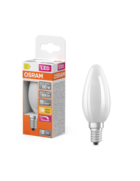 ŻARÓWKA LED SUPERSTAR RF CLB60 DIM 5,5W 2700K ciepła biała E14 GL FR 806LM 