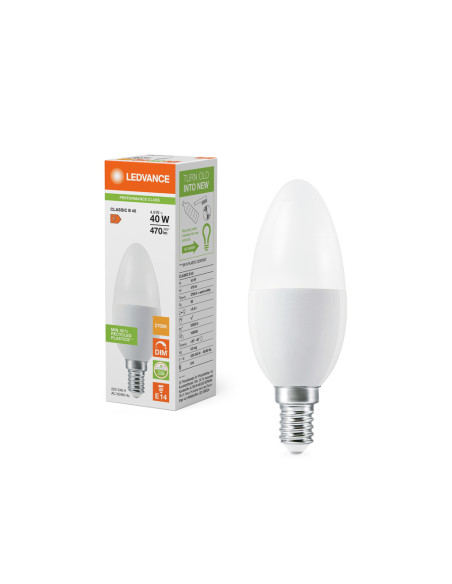 ŻARÓWKA LED P CLB40 DIM FR 4,8W 2700K ciepła biała  E14 470LM  PLASTIC 