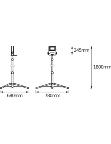 NAŚWIETLACZ LED WORKLIGHT 1X50W 4000K neutralna biała 4500LM TRIPOD PRZENOŚNY 

