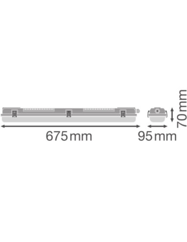 OPRAWA HERMETYCZNA DAMP PROOF 600 2XLAMP HOUSING IP65 