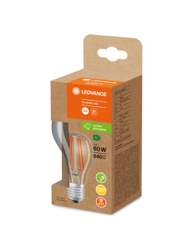 ŻARÓWKA LED ENERGY EFFICIENT CLA60 4W 3000K ciepła biała 840LM FIL E27 KLASA A 
