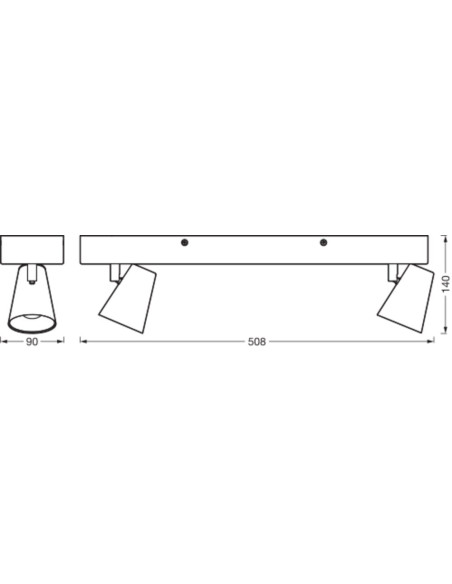 OPRAWA SUFITOWA LED DECOR SPOT NEPTUNE 508MM CLICK-SELECT 20W 3000K ciepła biała BLACK 2 SPOT 
