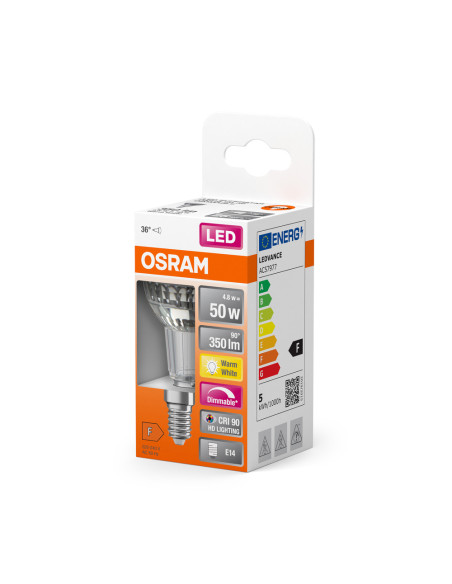 ŻARÓWKA LED SUPERSTAR PAR16 50 4.8W 2700K ciepła biała CRI90 E14 350LM 36° 