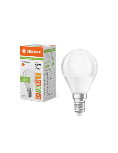 ŻARÓWKA LED P CLP40 DIM 4,9W 2700K ciepła biała E14 FR 470LM PLASTIC 