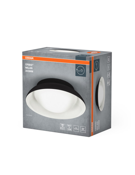 PLAFON LED ORBIS MILAN 305 2XE27 BK 