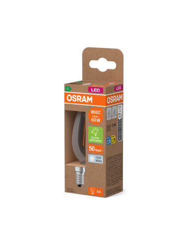 ŻARÓWKA LED ENERGY CLASS CLB60 3,8W 4000K neutralna biała E14 806LM FIL EE  KLASA A 