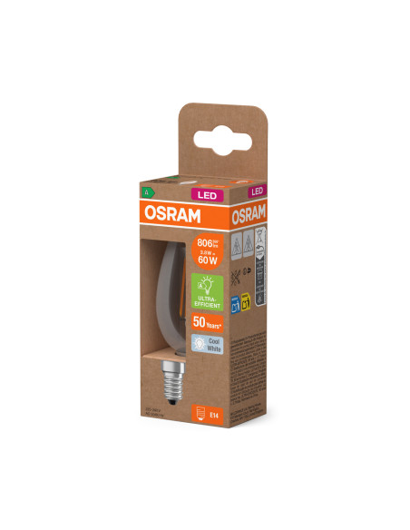 ŻARÓWKA LED ENERGY CLASS CLB60 3,8W 4000K neutralna biała E14 806LM FIL EE  KLASA A 