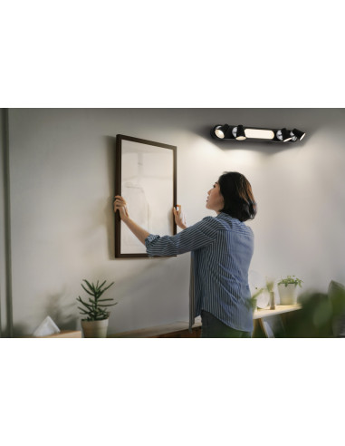OPRAWA SUFITOWA LED DECOR SPOT NEPTUNE 708MM CLICK-SELECT 27W 3000K ciepła biała BLACK 4 SPOT 