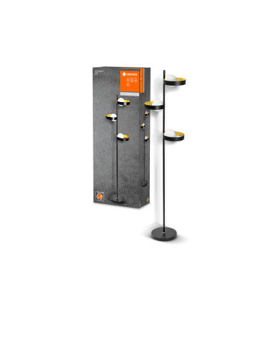 OPRAWA PODŁOGOWA DECOR MEMPHIS FLOOR 3XG9 METAL SZKŁO CZARNA 