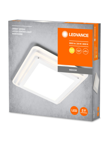 PLAFON LED ORBIS SPIRAL LAYER CL 450X450 26W 3000K ciepła biała WT 