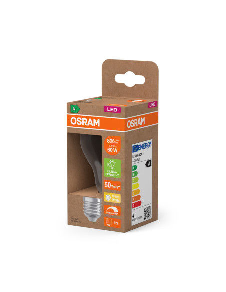 ŻARÓWKA LED ENERGY CLASS CLA60 DIM 3,8W 2700K ciepła biała E27 806LM FIL EE  KLASA A 