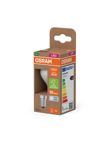 ŻARÓWKA LED ENERGY CLASS CLP40 2,2W 4000K neutralna biała E14 470LM GL FR EE  KLASA A 