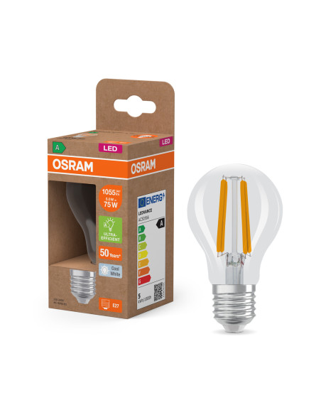ŻARÓWKA LED ENERGY CLASS CLA75 5W 4000K neutralna biała E27 1055LM FIL EE  KLASA A 