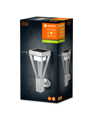 KINKIET ZEWNĘTRZNY SOLAR ENDURA STYLE BOUQUET WALL SENSOR 6W 550LM STAL NIERDZEWNA 