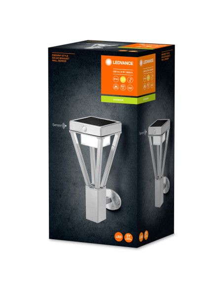 KINKIET ZEWNĘTRZNY SOLAR ENDURA STYLE BOUQUET WALL SENSOR 6W 550LM STAL NIERDZEWNA 