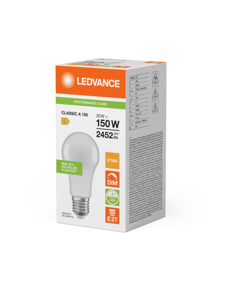 ŻARÓWKA LED P CLA150 DIM FR 20W 2700K ciepła biała  E27 2452LM PLASTIC 