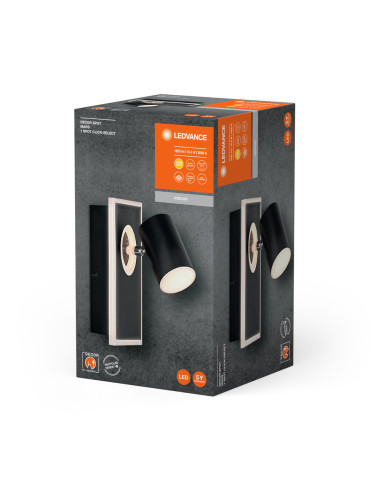KINKIET LED DECOR SPOT MARS 120MM 16.5W 3000K ciepła biała CLICK-SELECT BLACK 1 SPOT 
