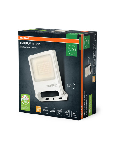 NAŚWIETLACZ ENDURA FLOOD 30W 3000K ciepła biała 3150LM PCR WT 
