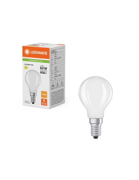ŻARÓWKA LED P CLP60 5,9W 2700K ciepła biała E14 FIL FR 806LM 
