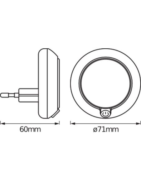 PRZENOŚNA LAMPKA NOCNA LED LUNETTA ROUND WHITE 0,30W 3000K IP20  