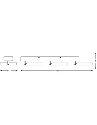OPRAWA SUFITOWA LED DECOR SPOT SATURN W 666MM 29W CCT BK 3 SPOT 