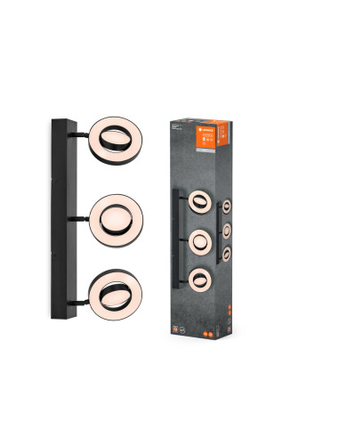 OPRAWA SUFITOWA LED DECOR SPOT SATURN W 666MM 29W CCT BK 3 SPOT 