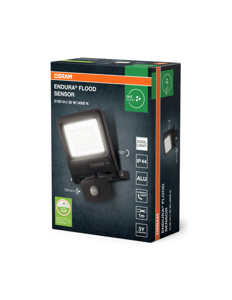 NAŚWIETLACZ ENDURA FLOOD SENSOR 30W 4000K neutralna biała 3000LM PCR DG