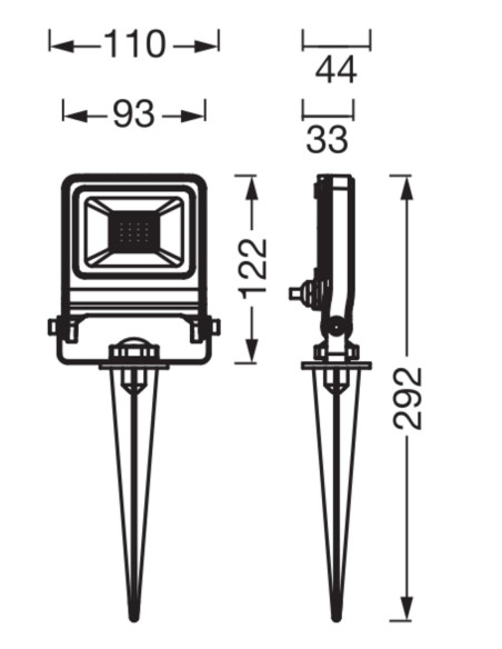 NAŚWIETLACZ ENDURA GARDEN SPIKE FLOOD 10W 3000K ciepła biała 800LM DG 