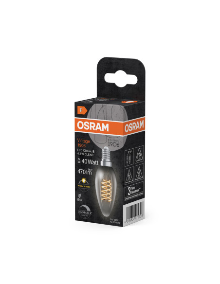 ŻARÓWKA LED 1906 VINTAGE LED CLB40 DIM 4,8W/827 470LM SFIL CLEAR E27 