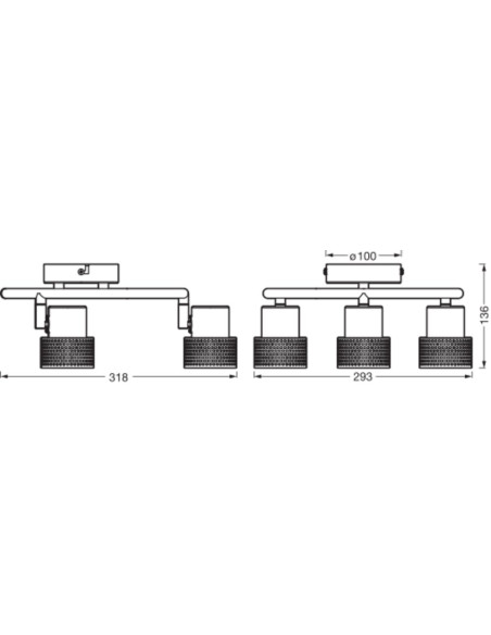 OPRAWA SUFITOWA LED DECOR SPOT CORK SPIRAL DIM 3X3.4W 2700K ciepła biała GU10 BK 