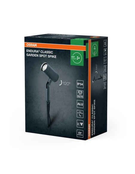 NAŚWIETLACZ ENDURA GARDEN SPIKE SPOT GU10 DG 