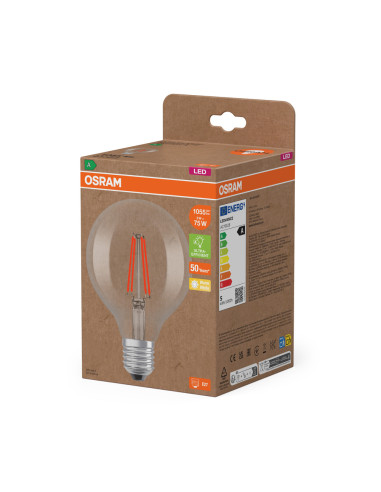ŻARÓWKA LED ENERGY CLASS G95 75 5W 2700K ciepła biała E27 1055LM FIL EE  KLASA A 