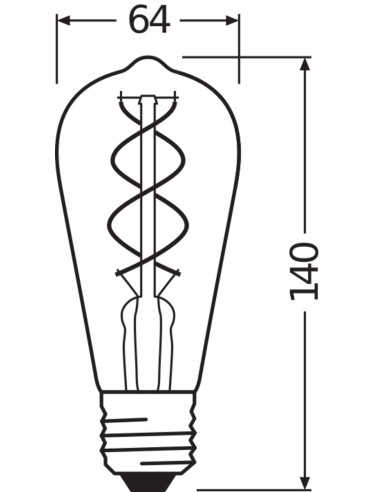 ŻARÓWKA LED 1906 VINTAGE LED EDISON GOLD SPIRAL FIL 4W/2000K 250LM E27 