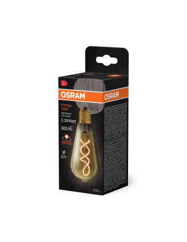 ŻARÓWKA LED 1906 VINTAGE LED EDISON GOLD SPIRAL FIL 4W/2000K 250LM E27 