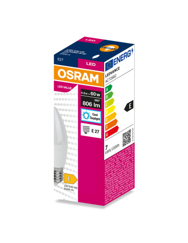 ŻARÓWKA LED VALUE CLB60 6.8W 4000K neutralna biała 806LM FR E27 