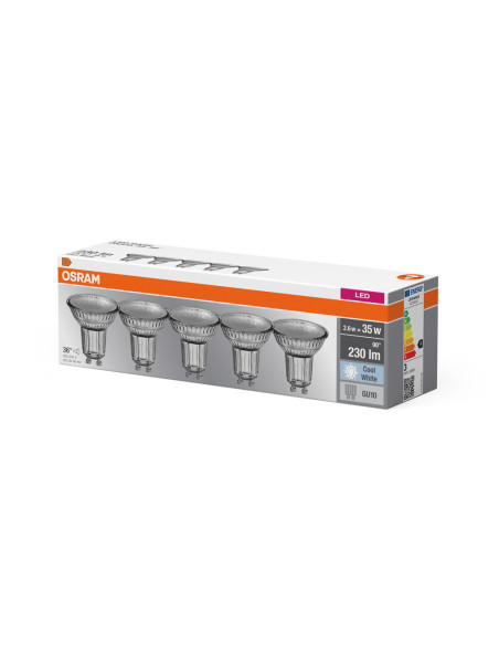  ŻARÓWKA LED  5-PAK LED BASE PAR16 35 36 2,6W 4000K neutralna biała 230V GU10 