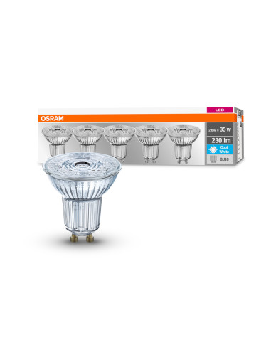  ŻARÓWKA LED  5-PAK LED BASE PAR16 35 36 2,6W 4000K neutralna biała 230V GU10 