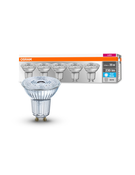  ŻARÓWKA LED  5-PAK LED BASE PAR16 35 36 2,6W 4000K neutralna biała 230V GU10 