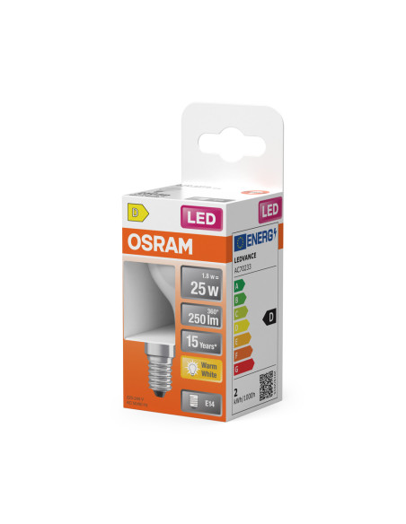 ŻARÓWKA LED STAR RF CLP25 1,8W 2700K ciepła biała E14 GL FR 250LM 