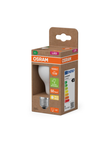 ŻARÓWKA LED ENERGY CLASS CLA75 5W 2700K ciepła biała  E27 1055LM GL FR EE  KLASA A 