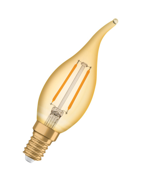 ŻARÓWKA LED 1906 VINTAGE LED CLBA22 2.5W/2400K 220LM FIL GOLD E14 