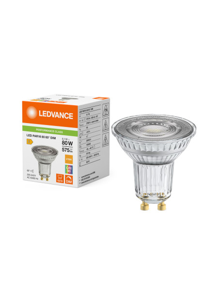 ŻARÓWKA LED P SPOT PAR16 GL 80 60° DIM 6,1W 2700K ciepła biała GU10 575LM 