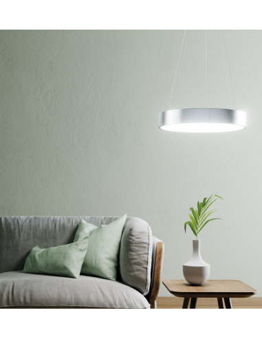 SUNHOME CIRCULAR PENDENT 450 SILVER 18W 500LM TW 