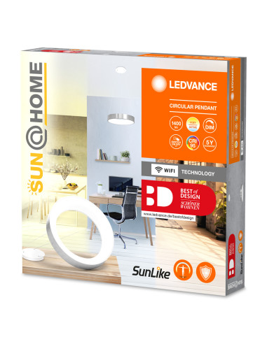 SUNHOME CIRCULAR PENDENT 450 SILVER 18W 500LM TW 