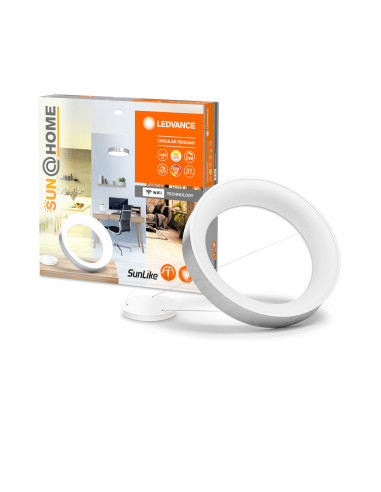 SUNHOME CIRCULAR PENDENT 450 SILVER 18W 500LM TW 